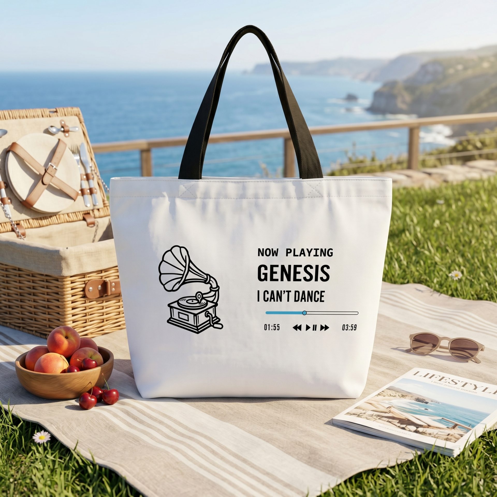 Tote Bag & Sac de Plage Vintage “Now Playing” – Image 2