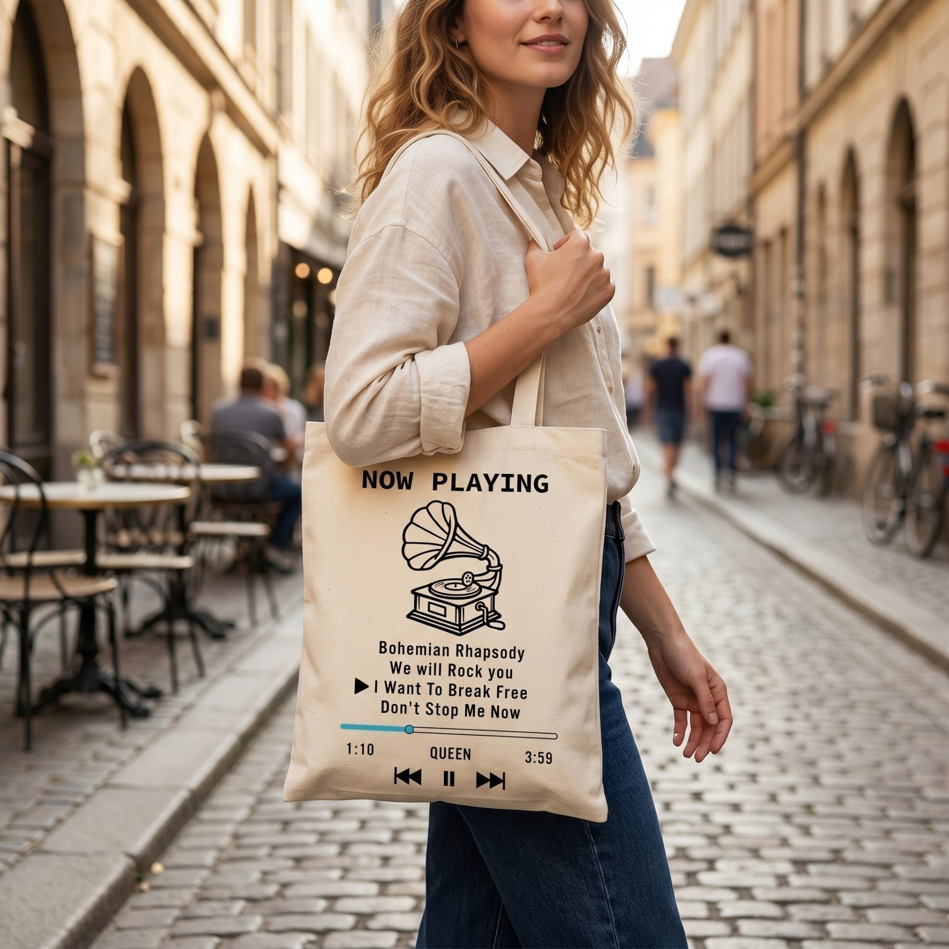 Tote Bag & Sac de Plage Vintage “Now Playing” – Image 5